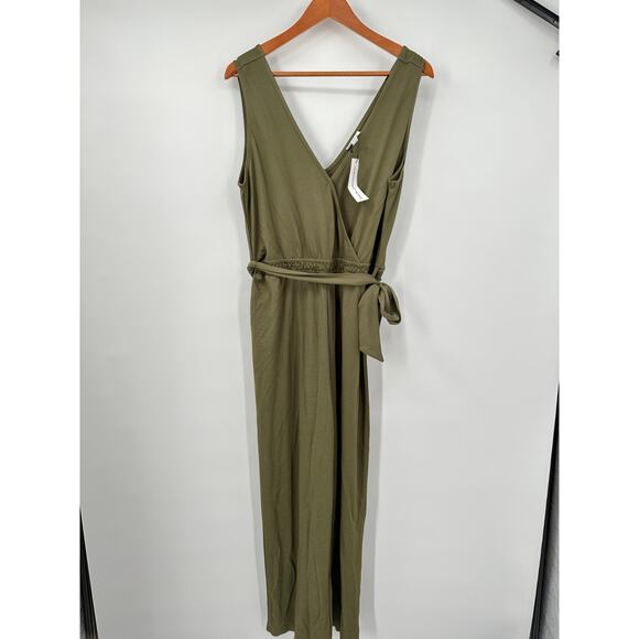 THE DROP BY CARLYN MIRAND NWT Green Wrap Jumpsuit in Olive Green // L - Picture 4 of 8